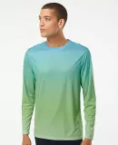 Paragon 225 Barbados Performance Pin Dot Long Slee in Aqua blue/ light lime
