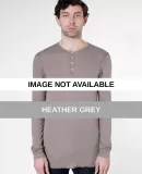 T457 American Apparel Unisex Baby Thermal Henley Heather Grey