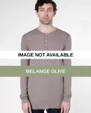 T457 American Apparel Unisex Baby Thermal Henley Melange Olive