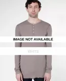 T457 American Apparel Unisex Baby Thermal Henley White