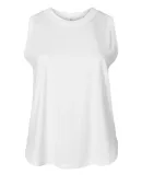 LA T 3892 Ladies' Curvy Relaxed Tank in White