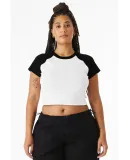 Bella + Canvas 1201 Ladies' Micro Ribbed Raglan Ba in White/ black