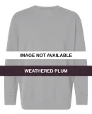 LA T 6935 Adult Vintage Wash Fleece Sweatshirt Weathered Plum