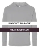 LA T 6936 Adult Vintage Wash Fleece Hooded Sweatsh Weathered Plum
