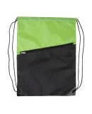 Promo Goods  BG209 Two-Tone Poly Drawstring Backpa in Lime green