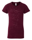 Blue 84 - Juniors' Short Sleeve Burnout T-Shirt -  Maroon