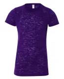 Blue 84 - Juniors' Short Sleeve Burnout T-Shirt -  Purple