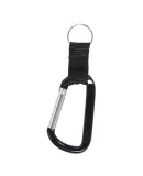 Promo Goods  CB207 Carabiner With Strap And Split  in Black