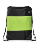 Promo Goods  LT-3366 Microfiber String Backpack in Black/ lime grn