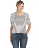 Bella+Canvas 8881 Womens Crop Flowy Boxy Tee in Str ath htr/ wht