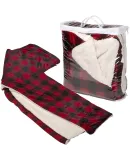 Promo Goods  OD304 Micro Mink Sherpa Blanket in Black/ red
