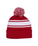 Promo Goods  AP115 Knit Beanie With Pom Pom in Red/ white