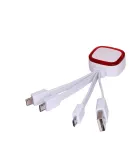 Promo Goods  PL-1345 4-In-1 Light-Up Cable in Translucent red