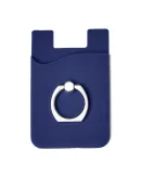 Promo Goods  PL-1370 Silicone Card Holder with Met in Navy blue