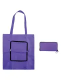 Promo Goods  BG132 Folding Zippin' Tote Bag in Purple