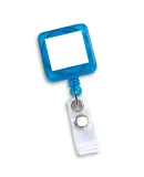 Promo Goods  PL-0182 Retract-A-Badge Square in Translucent blue