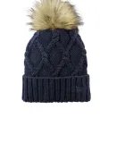 New Era NE911    Faux Fur Pom Beanie in Deepnavy