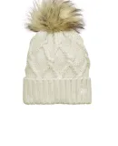 New Era NE911    Faux Fur Pom Beanie in Ivory