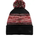 New Era NE909    Knit Chilled Pom Beanie in Blk/scar