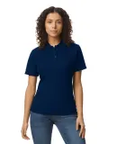 Gildan 64800L Ladies' Softstyle Double Pique Polo in Navy