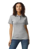 Gildan 64800L Ladies' Softstyle Double Pique Polo in Rs sport grey