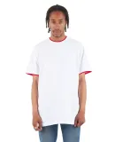 Shaka Wear SHDLT Adult 5.9 oz., Double Layer Short in White/ red