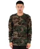 Shaka Wear SHFTC Men's Spandex Thermal Crewneck T- in Camo green