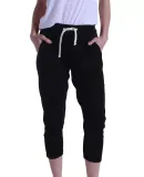 US Blanks US204 Ladies' 2x1 Ribbed Capri Sweatpant in Black