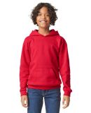 Gildan SF500B Youth Softstyle Midweight Fleece Hoo in Red