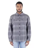 Shaka Wear SHPFJ Men's Plaid Flannel Jacket in Dark grey