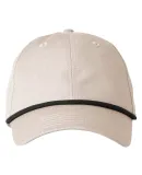 Big Accessories BA640 Lariat 6-Panel Cap in Khaki/ blk rope