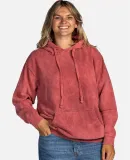 Dyenomite 854MW Premium Fleece Mineral Wash Hooded in Crimson