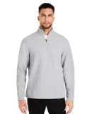 North End NE725 Men's Spirit Textured Quarter-Zip in Platinum heather
