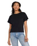 US Blanks US531OR Ladies' Organic Baby Rib Crop T- in Black