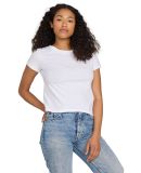 US Blanks US531OR Ladies' Organic Baby Rib Crop T- in White