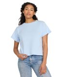 US Blanks US531OR Ladies' Organic Baby Rib Crop T- in Glacier blue