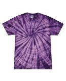 H1000 Tie-Dyes Adult Tie-Dyed Cotton Tee in Spider purple