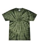 H1000 Tie-Dyes Adult Tie-Dyed Cotton Tee in Spider green