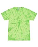 H1000 Tie-Dyes Adult Tie-Dyed Cotton Tee in Spider lime
