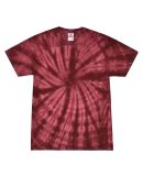 H1000 Tie-Dyes Adult Tie-Dyed Cotton Tee in Spider burgundy