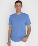 Los Angeles Apparel FF01 S/S Cotton-Poly Crew 3.8  in Heather lake blue