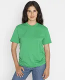Los Angeles Apparel FF01 S/S Cotton-Poly Crew 3.8  in Heather kelly
