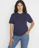 Los Angeles Apparel FF01 S/S Cotton-Poly Crew 3.8  in Navy