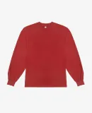 Los Angeles Apparel 1807GD L/S Grmnt Dye Crew Neck in Dark red