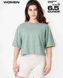 Los Angeles Apparel 1820GD 18/1 Oversize Crop Tee in Atlantic green