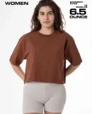 Los Angeles Apparel 1820GD 18/1 Oversize Crop Tee in Light brown