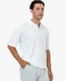 Los Angeles Apparel 18412GD Short Sleeve Polo T-Sh in White