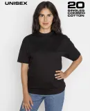 Los Angeles Apparel 2017MN S/S Mock Crew Neck 6.0o in Black