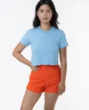 Los Angeles Apparel 23302 FINE JERSEY S/S CROP T in Baby blue