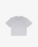 Los Angeles Apparel 23302 FINE JERSEY S/S CROP T in Heather grey